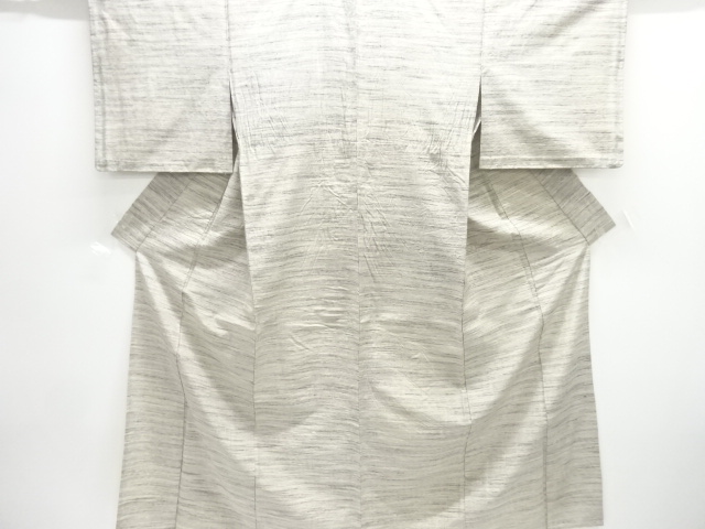 アンティーク　横段織り出し手織り紬単衣着物